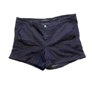 Liverpool Shorts Womens 24W (27x5.5) Midnight Blue Denim The Trouser Cuffed Plus